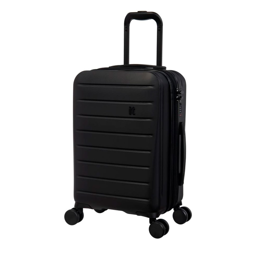 Maleta de cabina, IT Luggage, Legion, 20", 47L, 4 ruedas, cerradura TSA, estructura rígida, negra